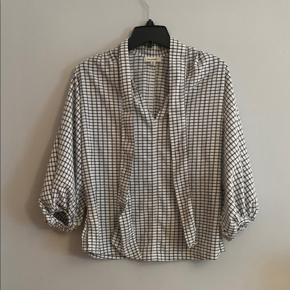 Max Studio Monochrome Grid Blouse - Preloved
